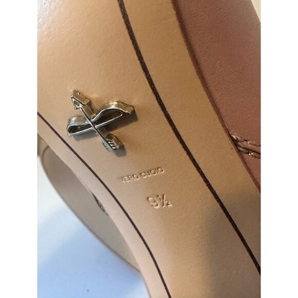 Pour La Victorie Mules Block High Heels Bootie Beige Leather Women's Sz 9.5 - Picture 10 of 11